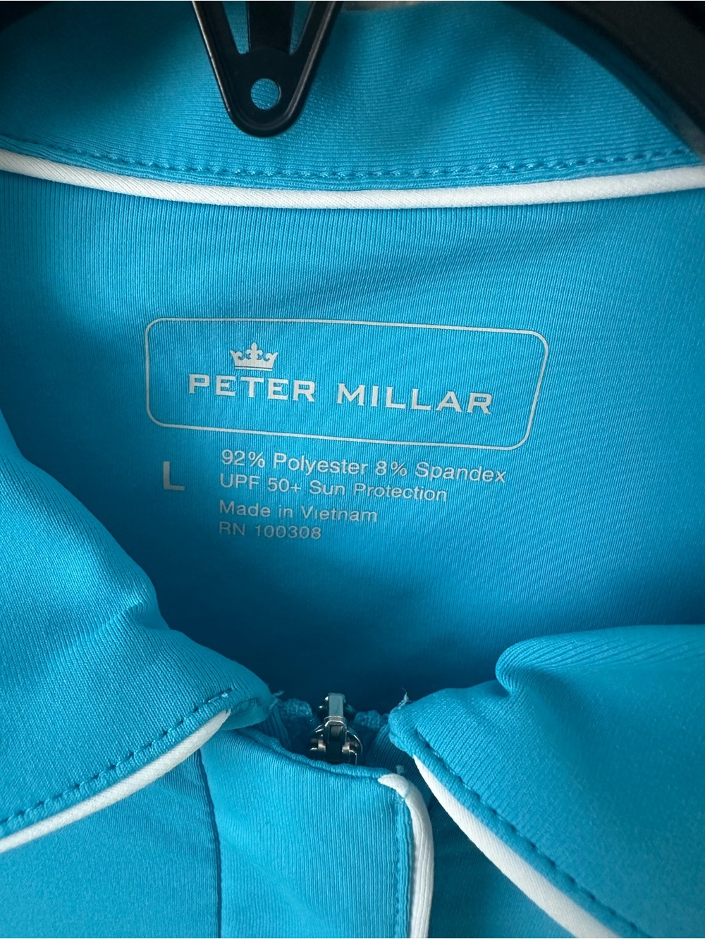 Peter‎ Millar Turquoise Polo with White Piping - Picture 2 of 8